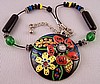 SJ29 Chicos handpainted disc necklace